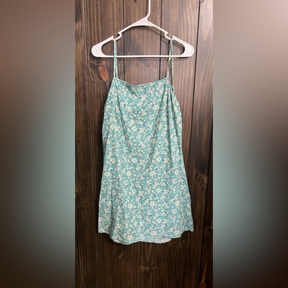 American Eagle Floral Mini Dress Spaghetti Strap, Tie Back Size:Large - Picture 5 of 11